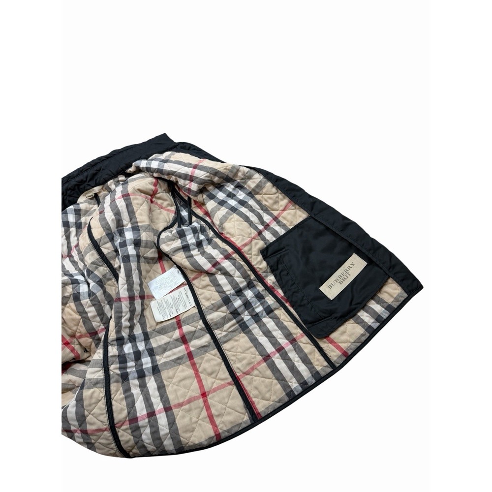 Burberry Brit Women's Black Quilted Nova Check Lined Jacket Women's Sz XL - Picture 12 of 15